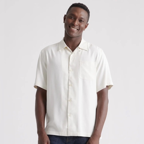 Quince Other - quince silk twill short sleeve camp shirt